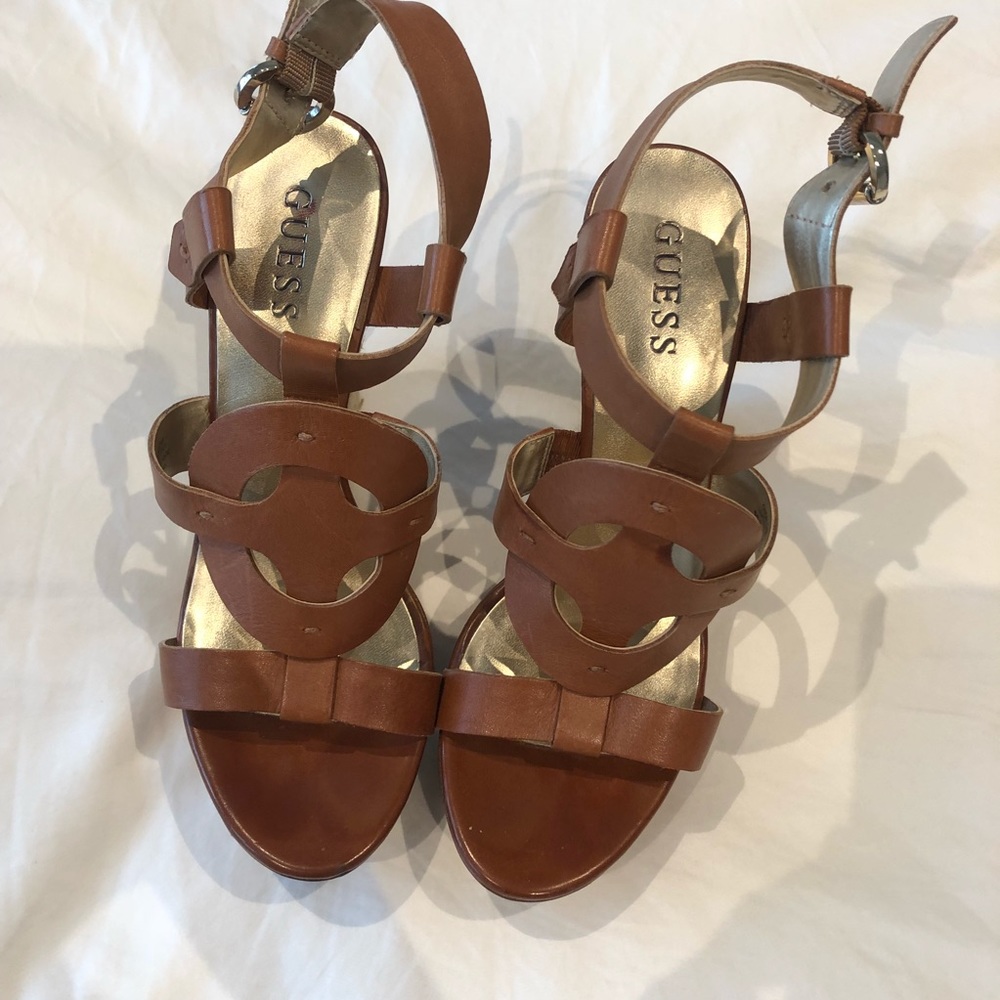 Guess wedge leather sandals - Picture 6 of 7